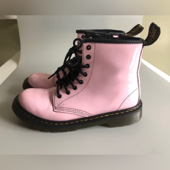 Dr. Martens Junior 1460 Patent Leather Boots Pink Size: US 4M 5L EUR 36 - Picture 2 of 12